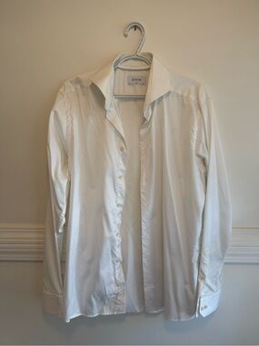 Eton White Men’s Slim Dress Shirt Spread Collar Formal